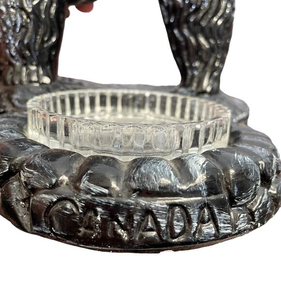 Chalkware Poodle Ashtray Large Black Dog Trinket Vtg Mid Century Kitschy READ - Picture 10 of 16